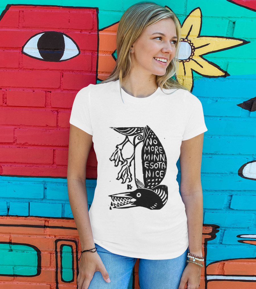 No More Minnesota Nice Owl Kicking Letter M T-Shirt
