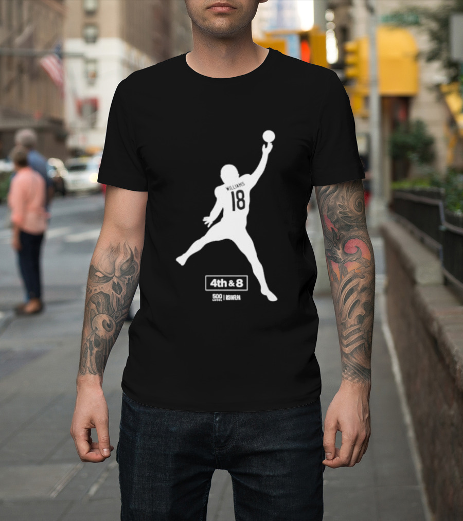 Caleb Williams 18 Chicago 4th & 8 Football T-Shirt