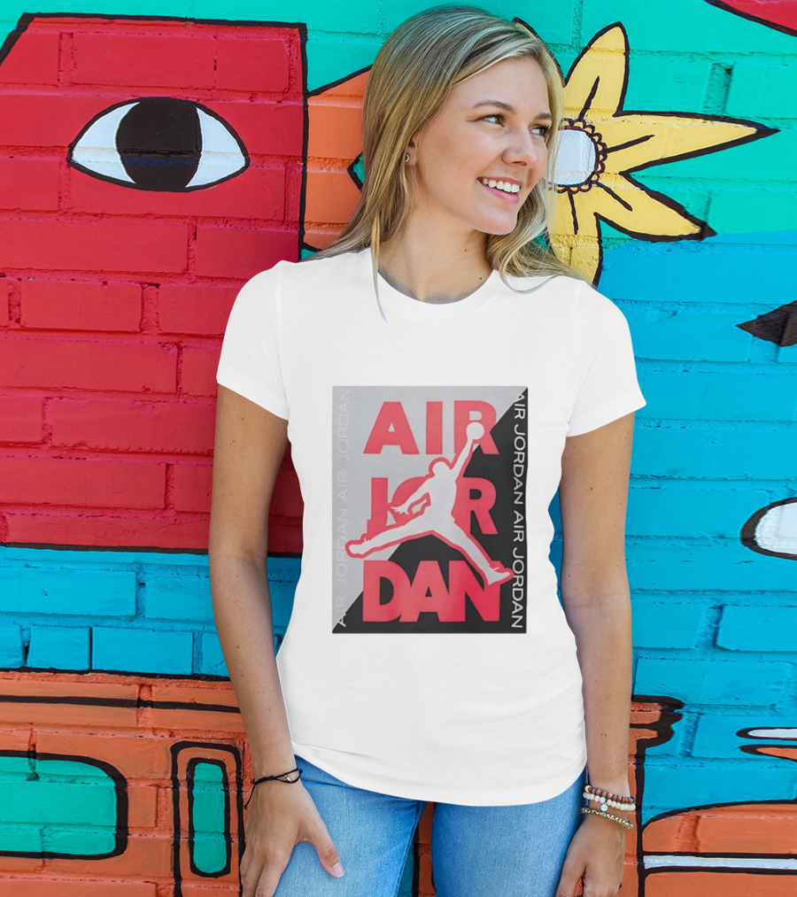 Air Jordan Repeat Jump Silhouette Red And Black T-Shirt