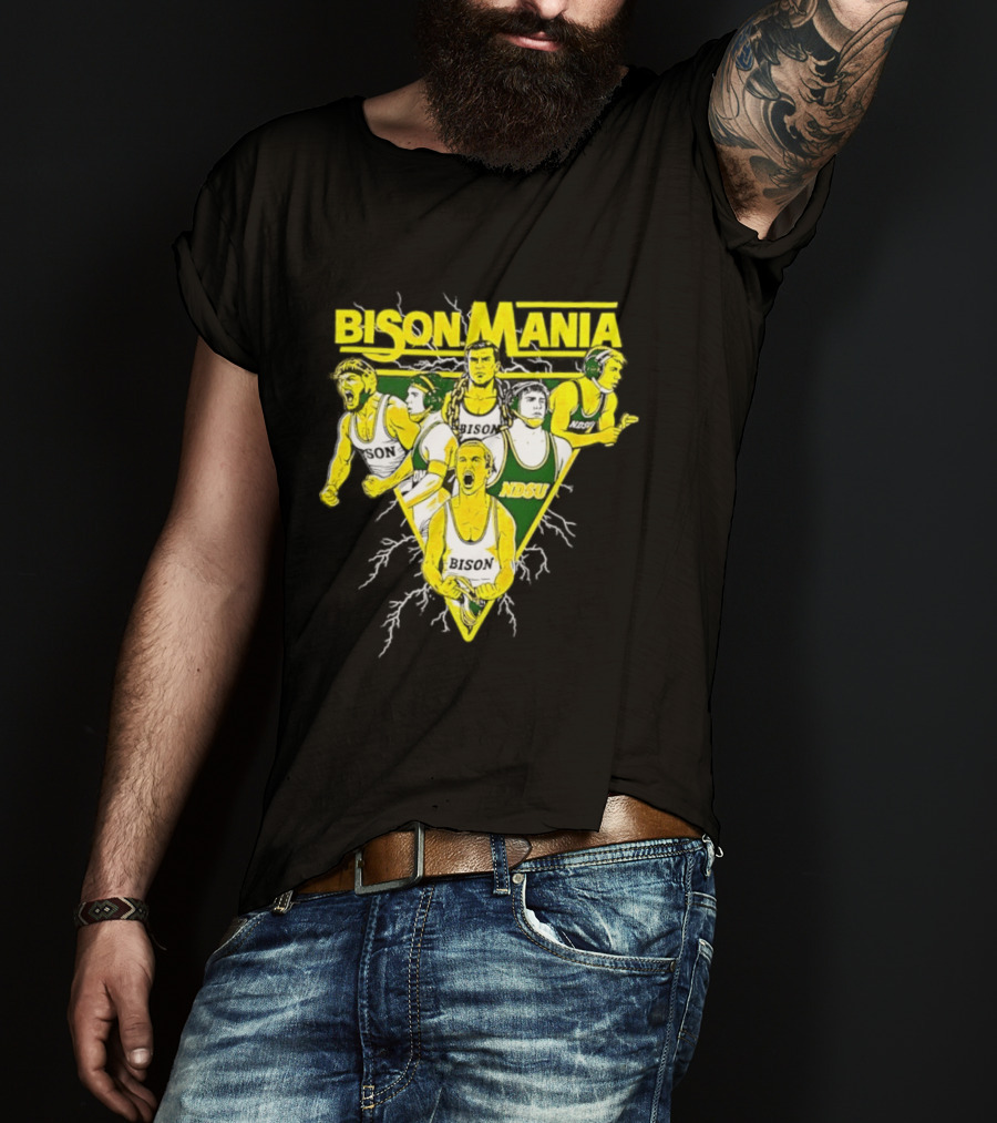 Bison Mania North Dakota State University NDSU Sports Team Spirit T-Shirt