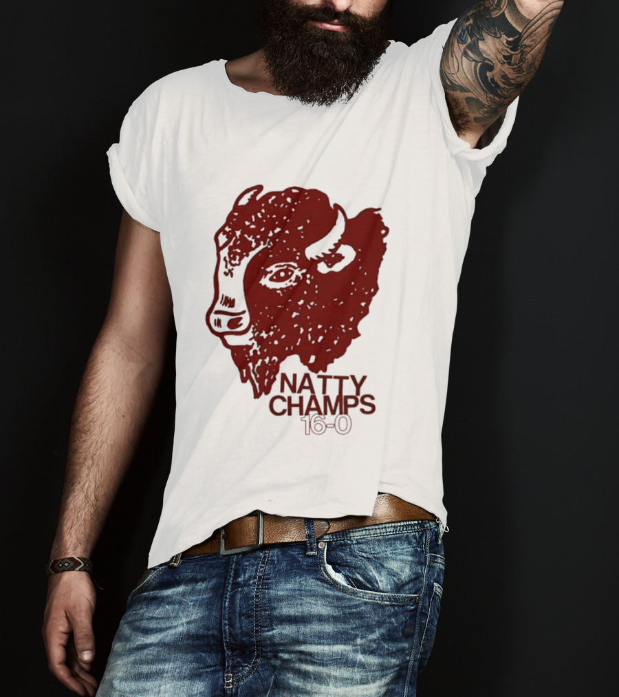 Indiana Hoosiers Natty Champs 16 0 Bison Head Celebration T-Shirt