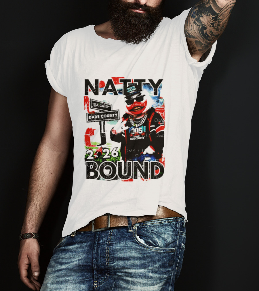 Natty Bound 2026 Miami Hurricanes Sebastian The Ibis Dade County Da Crib 305 T-Shirt