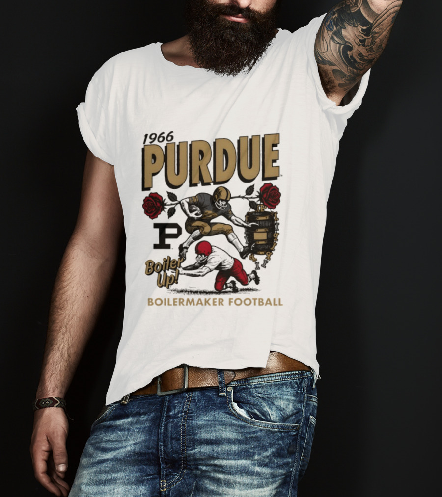 1966 Purdue Boilermaker Football Rose Bowl Boiler Up T-Shirt