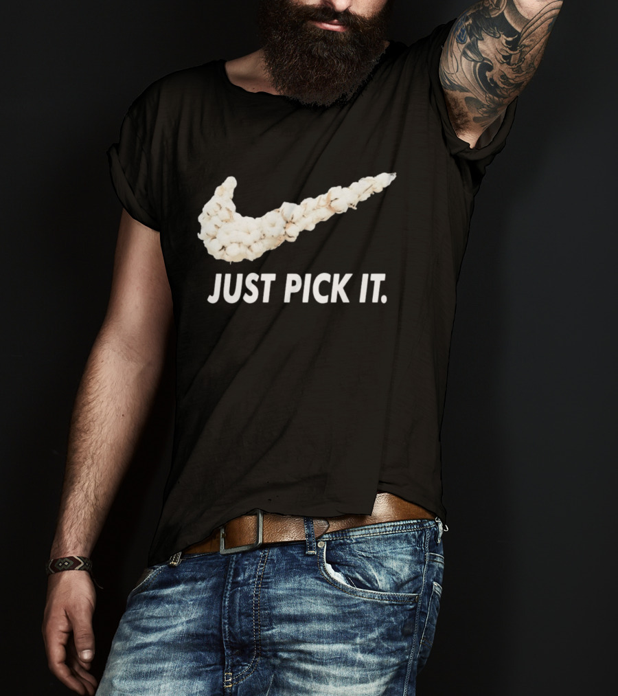 JUST PICK IT Cotton Swoosh T-Shirt
