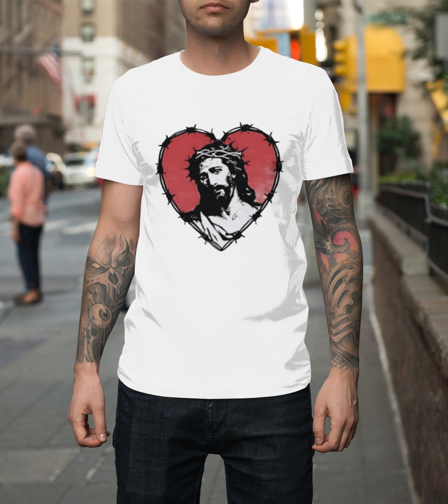 Jesus Crown Of Thorns Heart T-Shirt