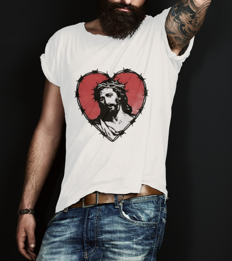Jesus Crown Of Thorns Heart T-Shirt