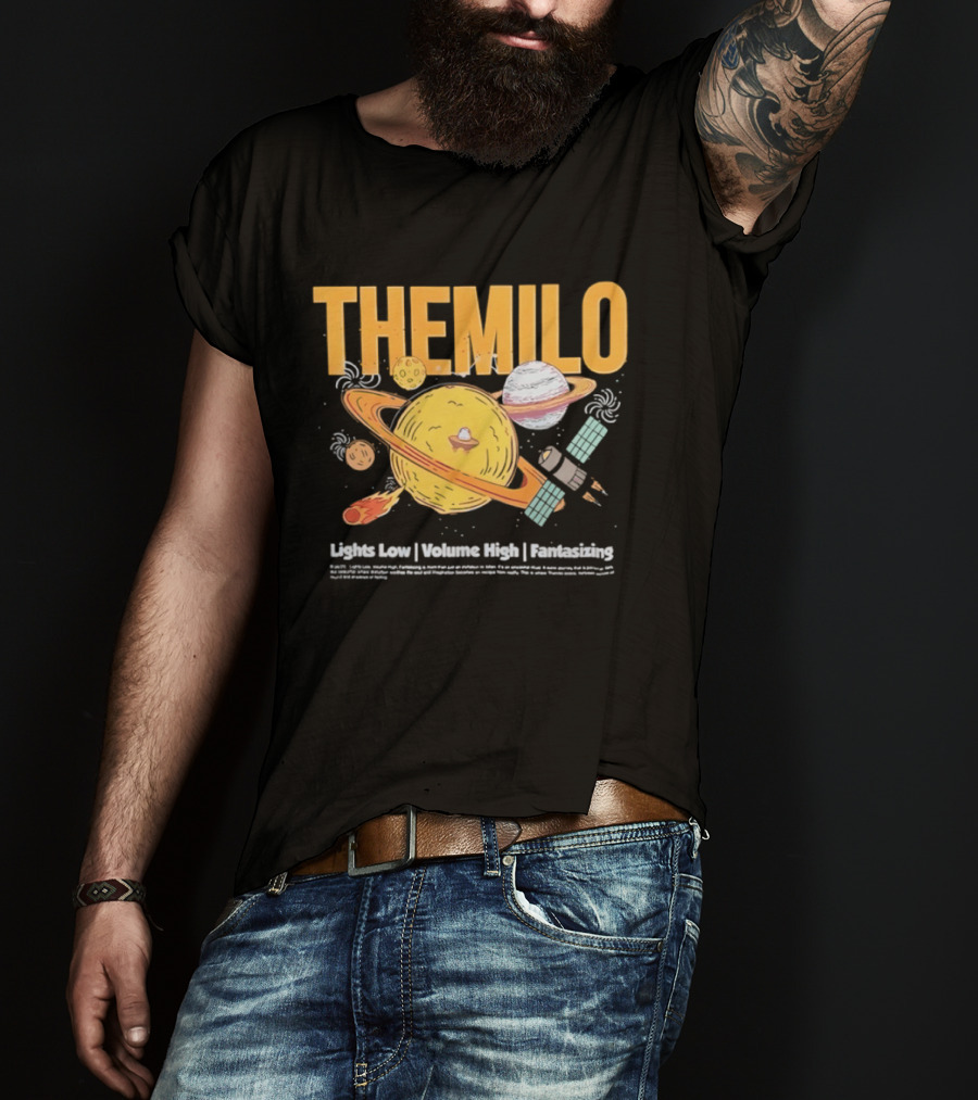 The Milo Space Planets Lights Low Volume High Fantasizing T-Shirt