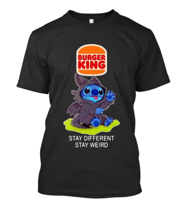 Burger King X Toothless Stitch Collaboration Stay Different Stay Weird T-Shirt