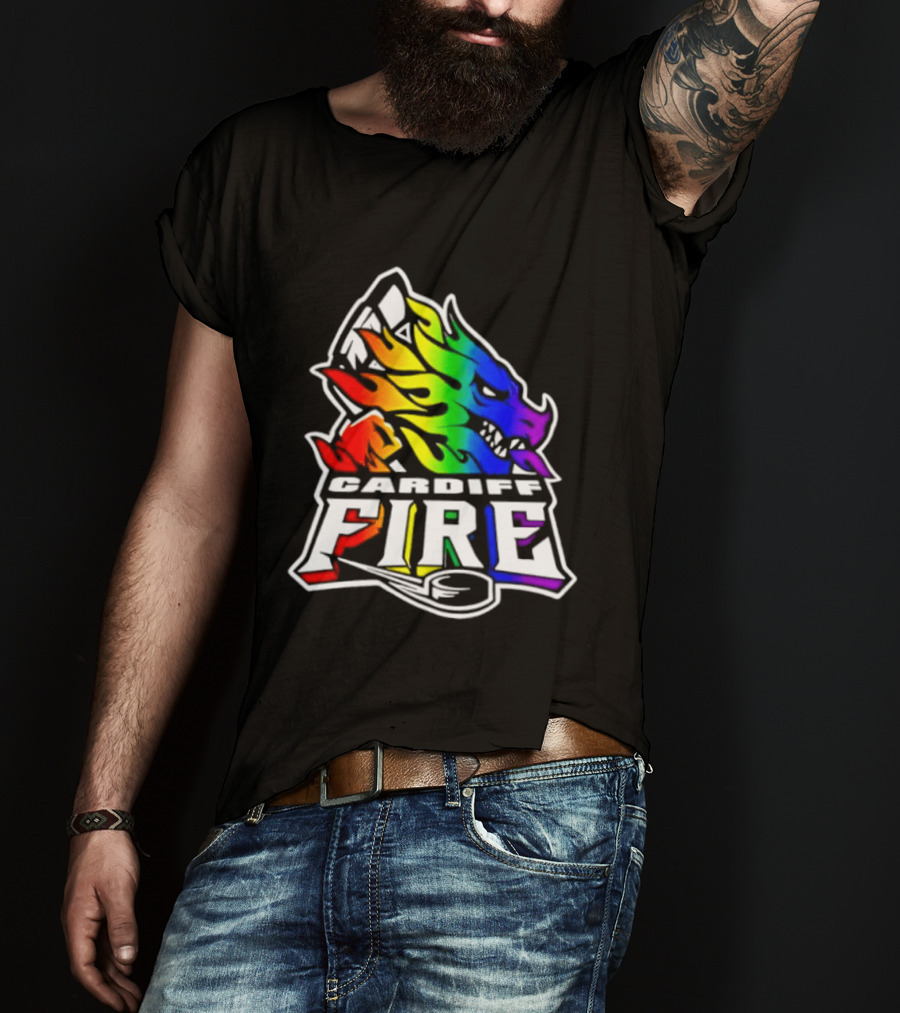 Cardiff Fire Pride Rainbow Hockey T-Shirt