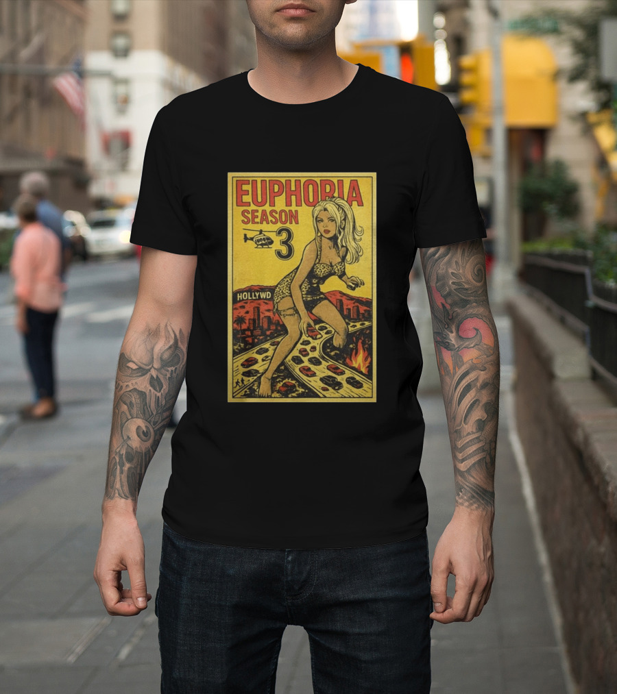 Euphoria Season 3 Hollywood Giant Woman Retro Comic T-Shirt