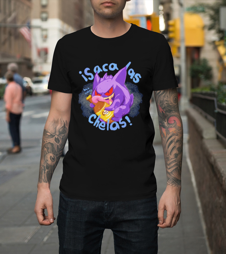 Gengar Pokémon Isaca Las Chelas Beer Mac Calors T-Shirt