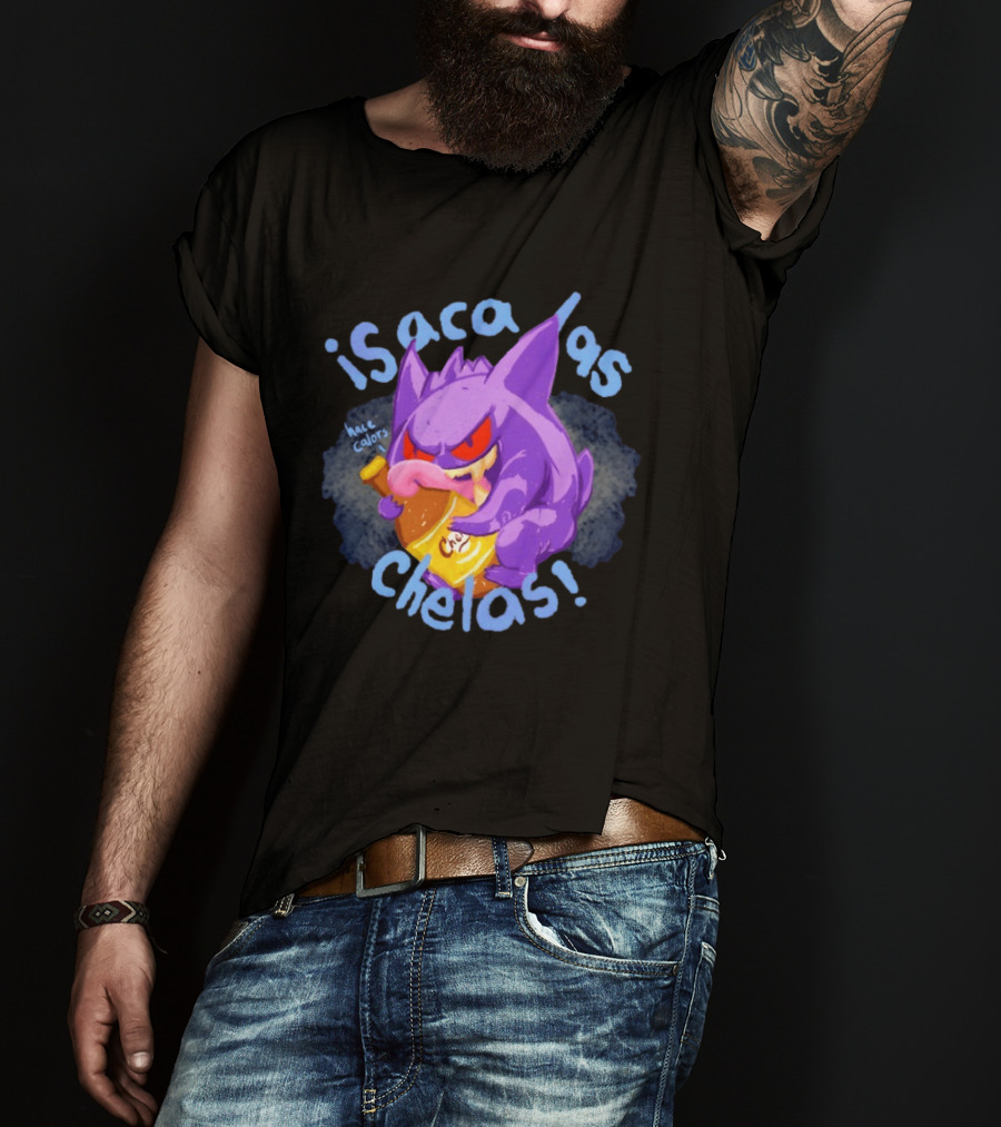 Gengar Pokémon Isaca Las Chelas Beer Mac Calors T-Shirt
