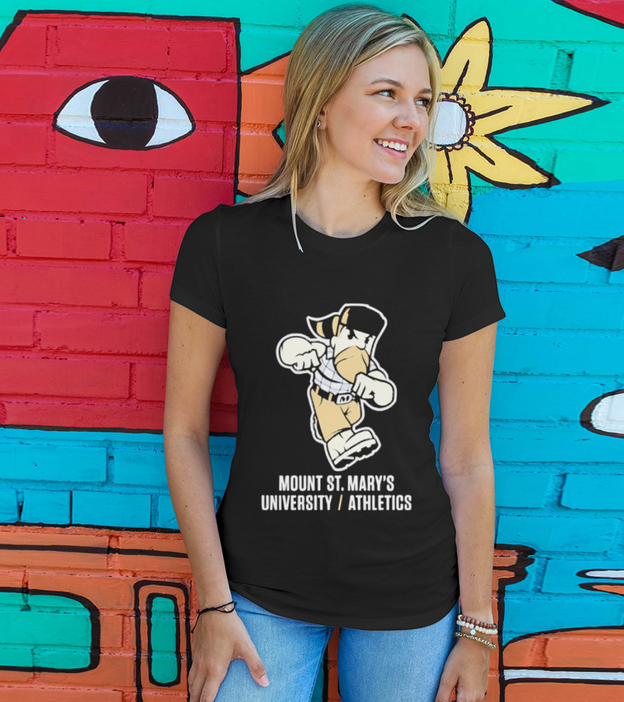 Mount St. Mary's University Athletics Sports Mascot Fight Pose T-Shirt