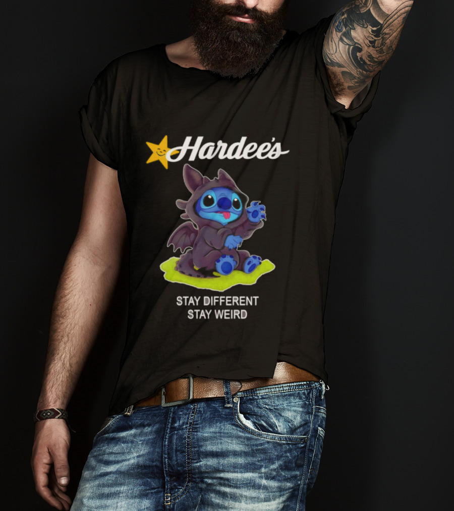Hardee's Toothless Stitch Collaboration Stay Different Stay Weird T-Shirt
