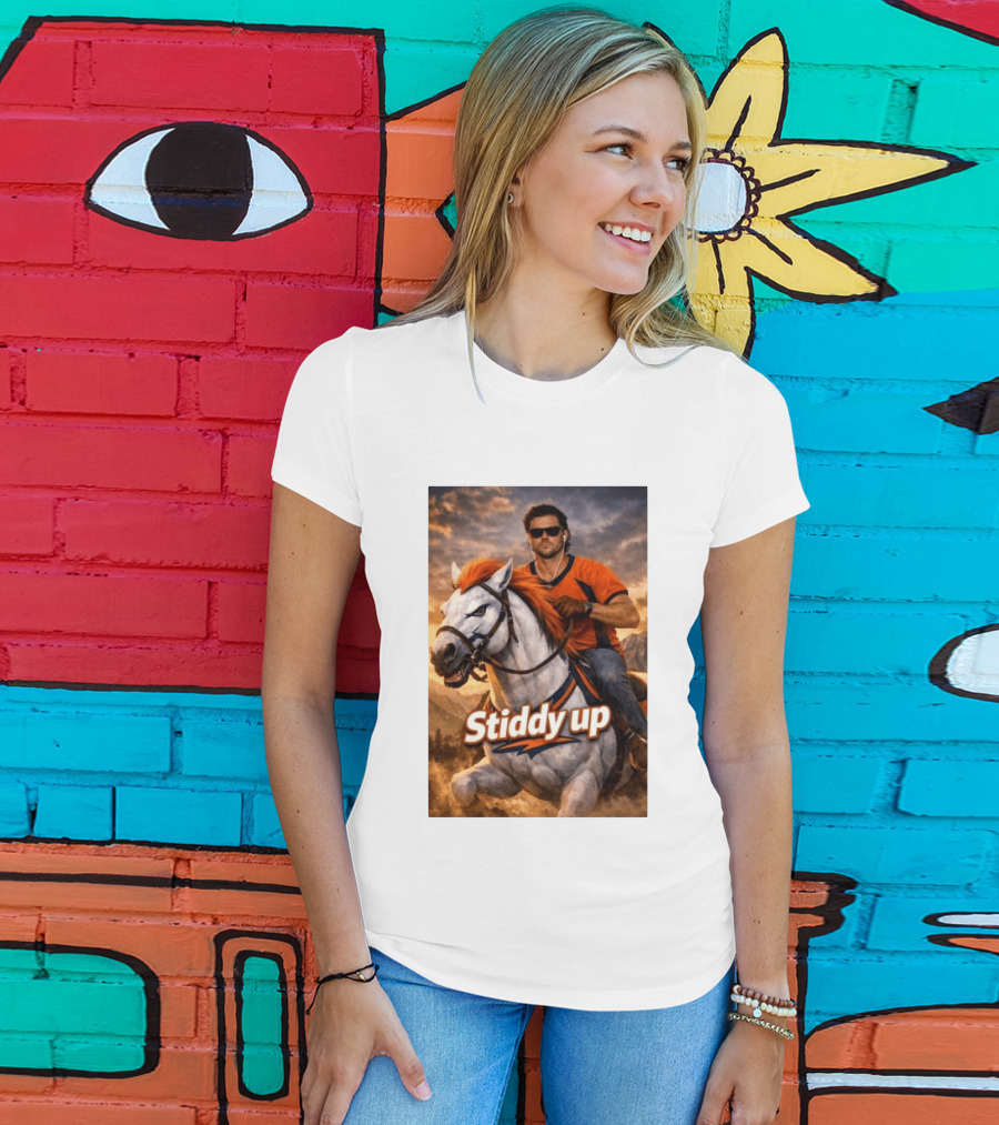 Jarrett Stidham Stiddy Up Horseback Adventure Denver Broncos Fans T-Shirt