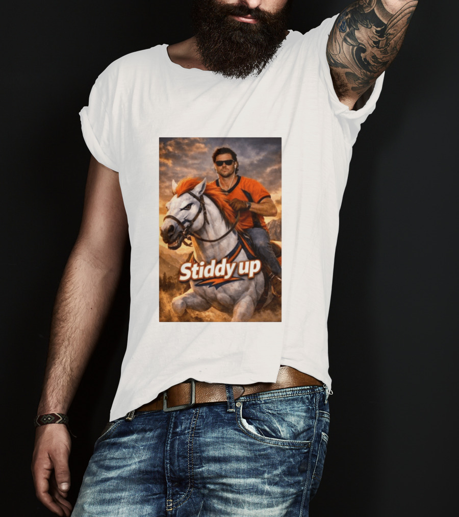 Jarrett Stidham Stiddy Up Horseback Adventure Denver Broncos Fans T-Shirt