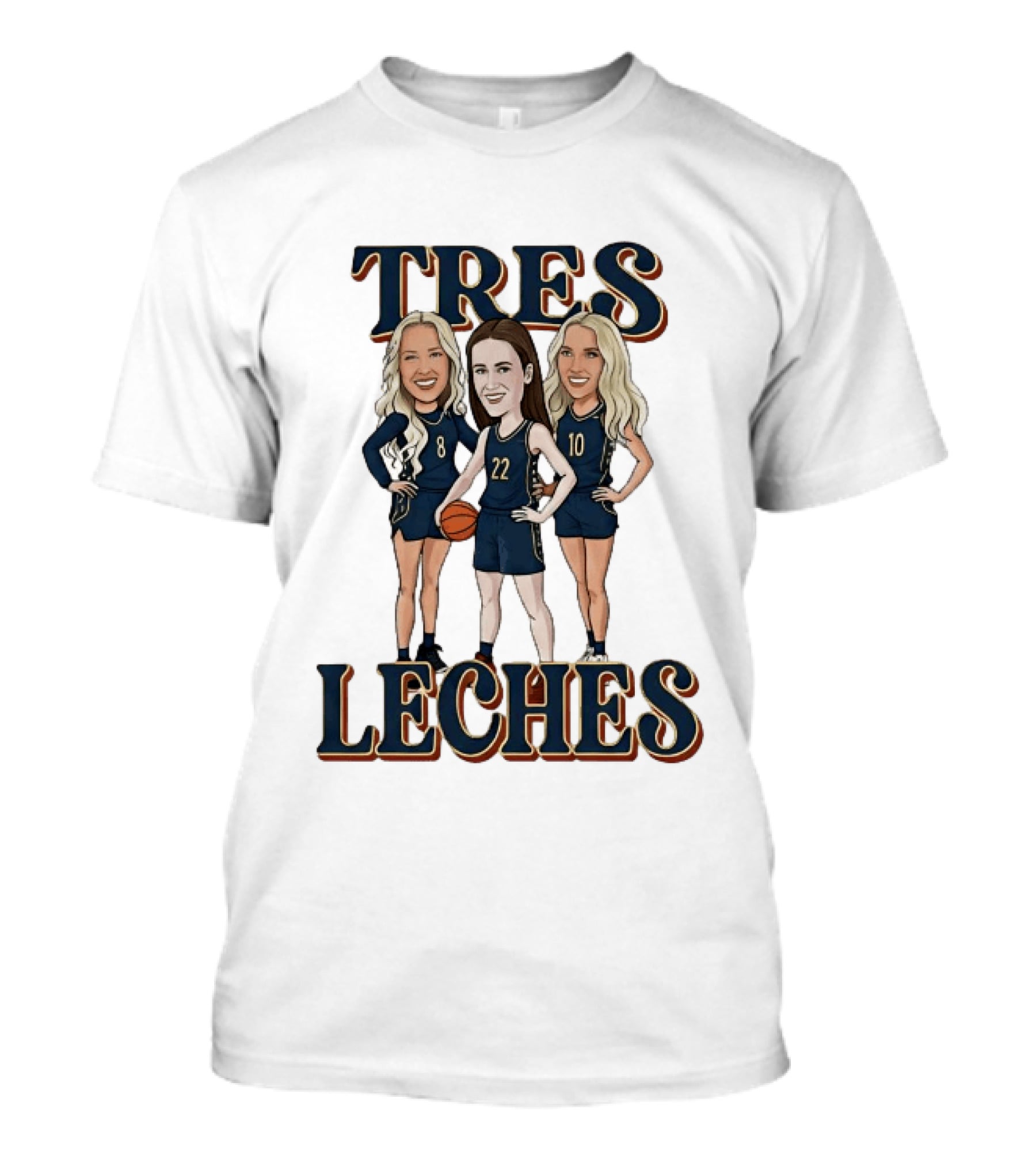 Tres Leches Caitlin Clark Kristy Wallace Kelsey Mitchell Indiana Fever WNBA T-Shirt