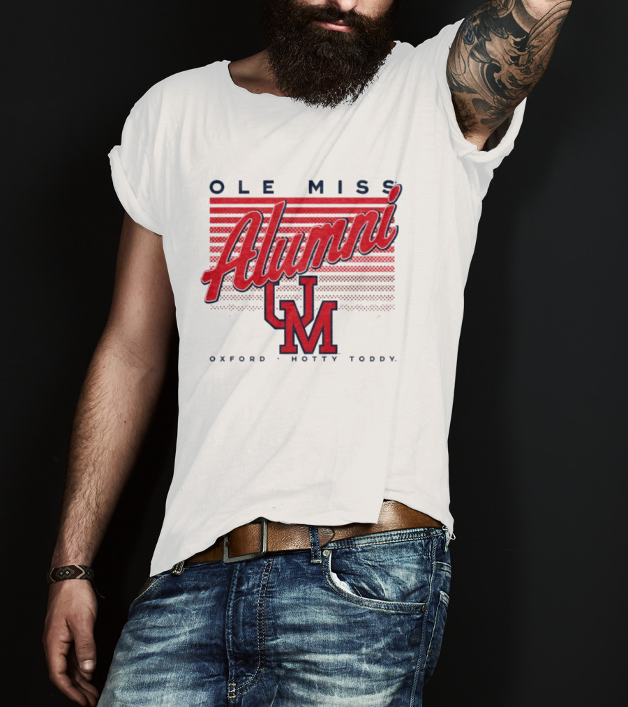 Ole Miss Alumni UM Oxford Hotty Toddy Stripes T-Shirt
