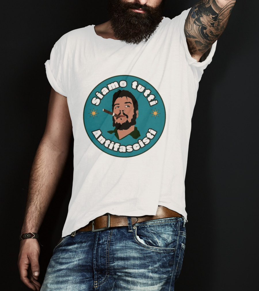 Siamo Tutti Antifascisti Portrait With Cigar And Stars T-Shirt
