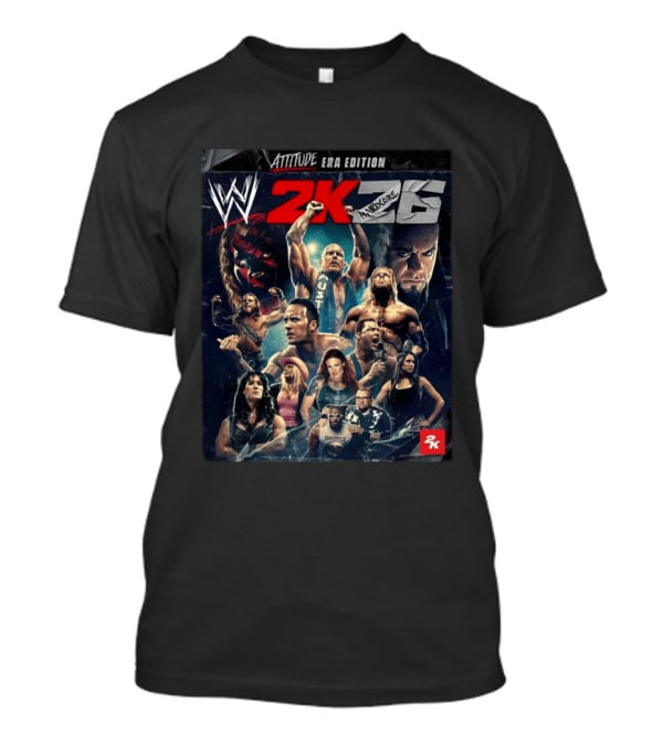 WWE 2K26 Attitude Era Edition Featuring Iconic Legends T-Shirt
