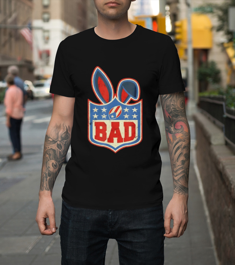 BAD Bunny Football Old School NFL Shield T-Shirt