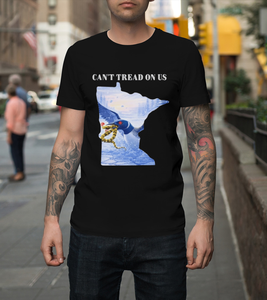 Can't Tread On Us Loon Snake Minnesota Ice Support T-Shirt
