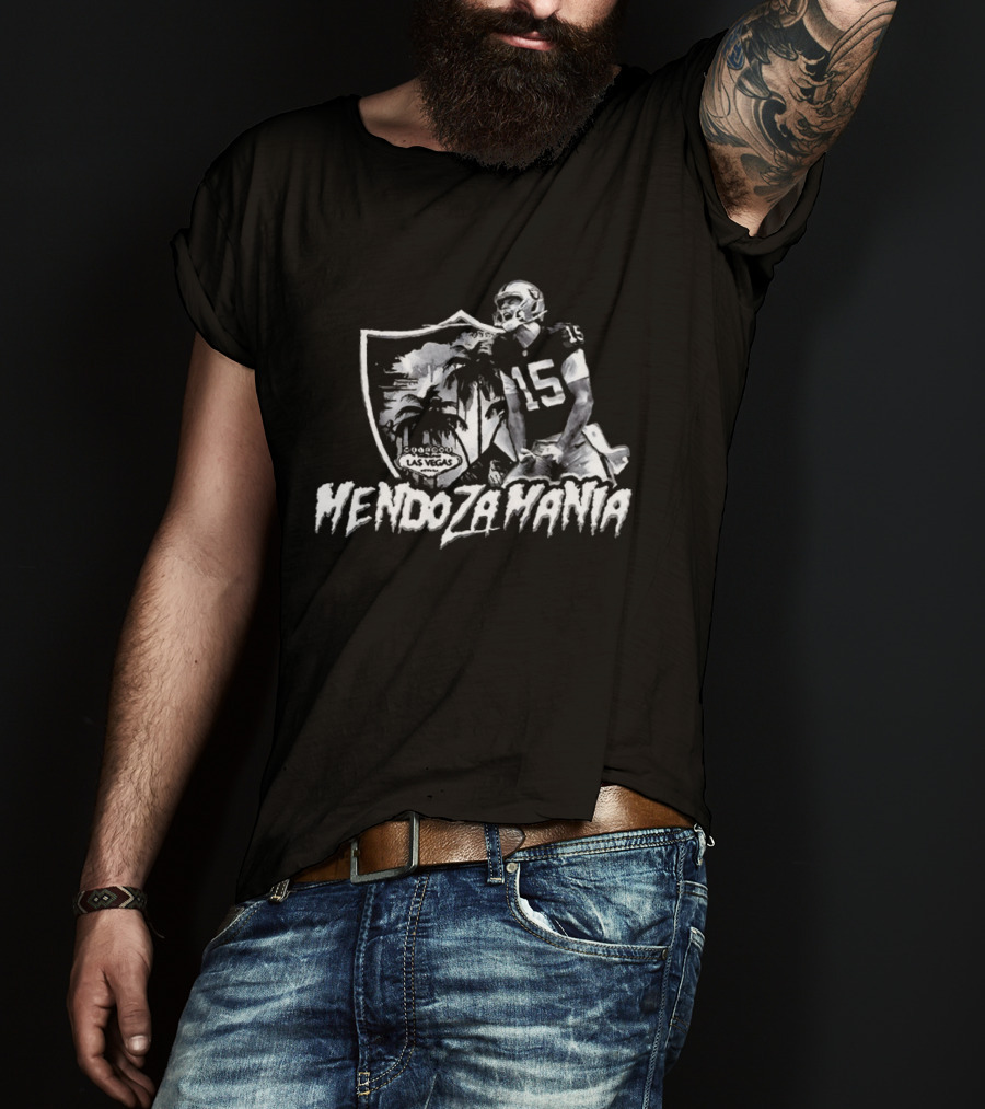 Raider Shield Mendoza Mania 15 Welcome To Fabulous Las Vegas T-Shirt