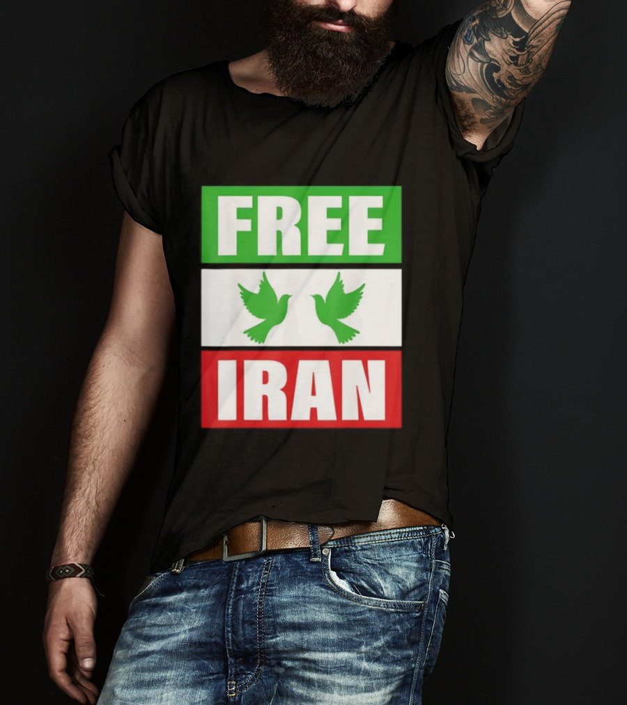 Free Iran Green White Red Peace Doves Freedom T-Shirt