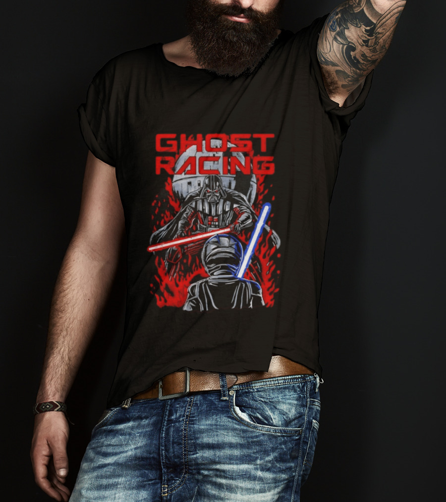 Ghost Racing Darth Vader Lightsaber Duel Scene T-Shirt