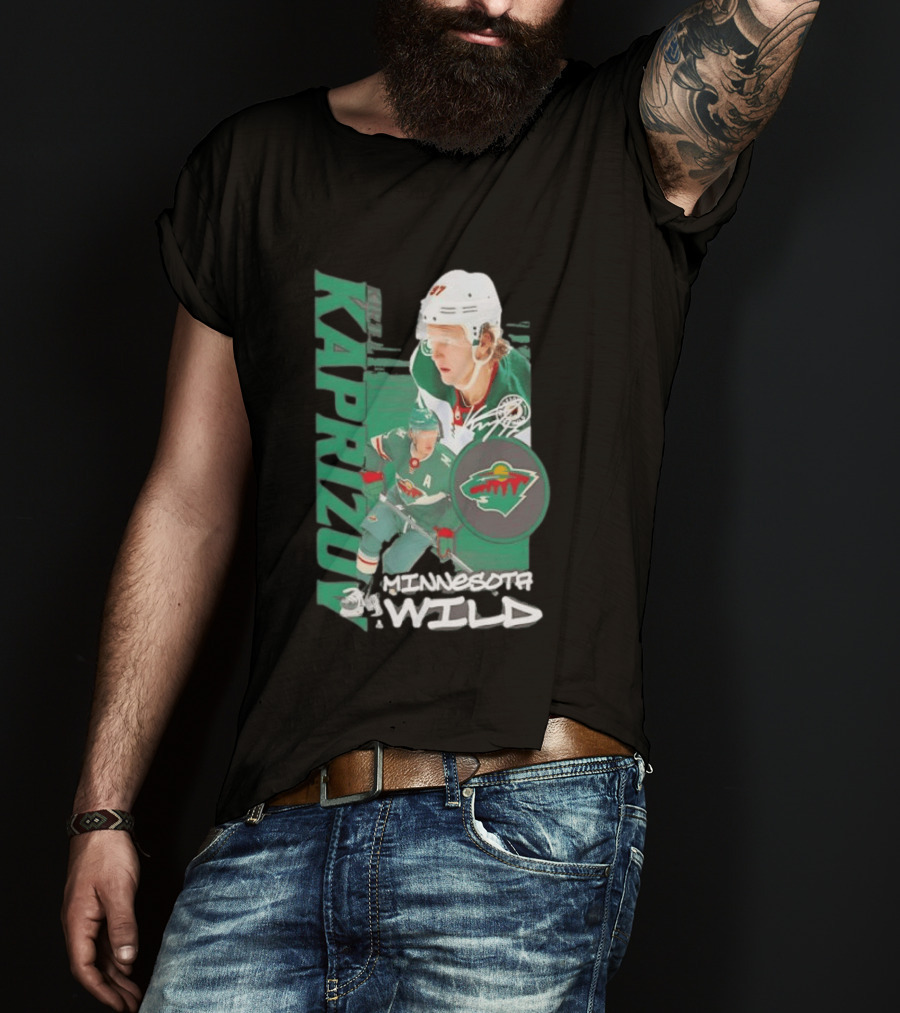 Minnesota Wild Kaprizov 97 Playmaker Hockey Star T-Shirt