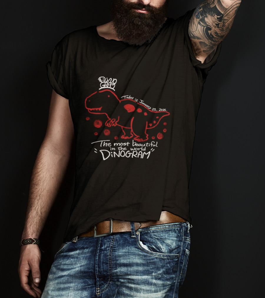 The Most Beautiful Dinogram Dinosaur With Red Spots And Crown T-Shirt