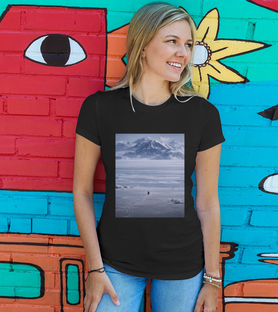 The Nihilist Penguin In Snowy Mountain Landscape T-Shirt