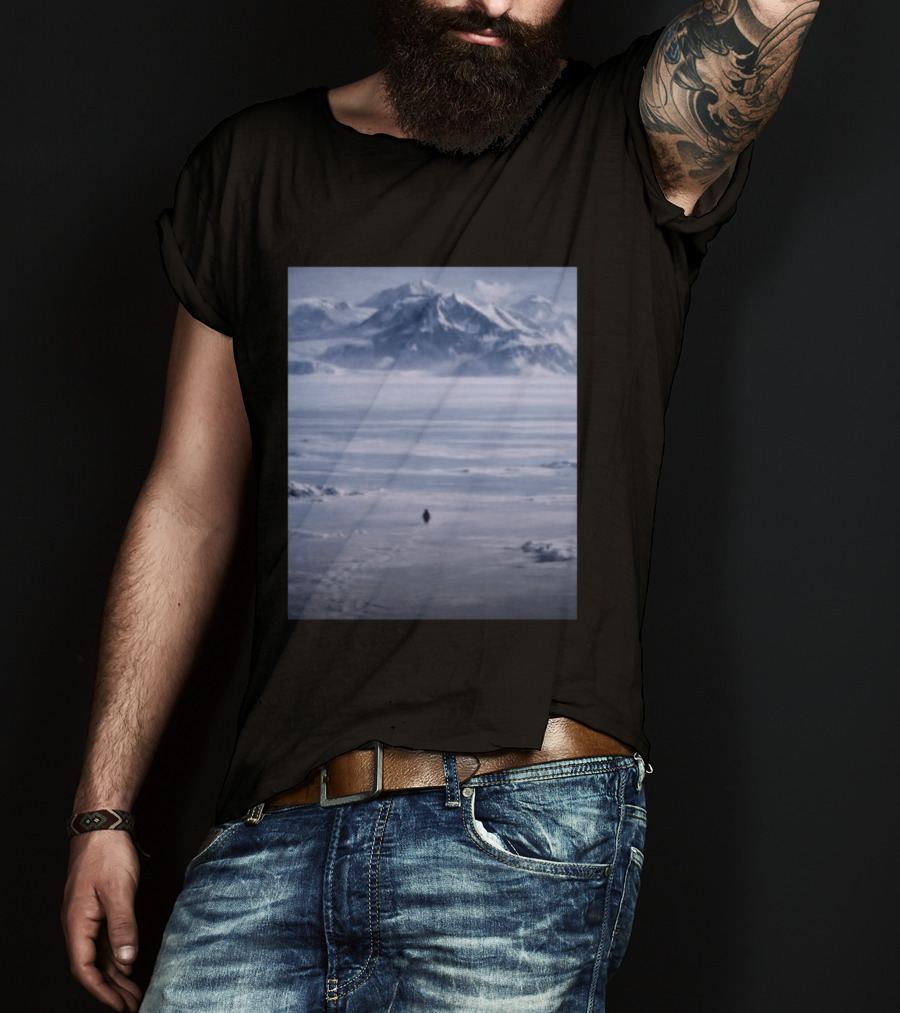 The Nihilist Penguin In Snowy Mountain Landscape T-Shirt
