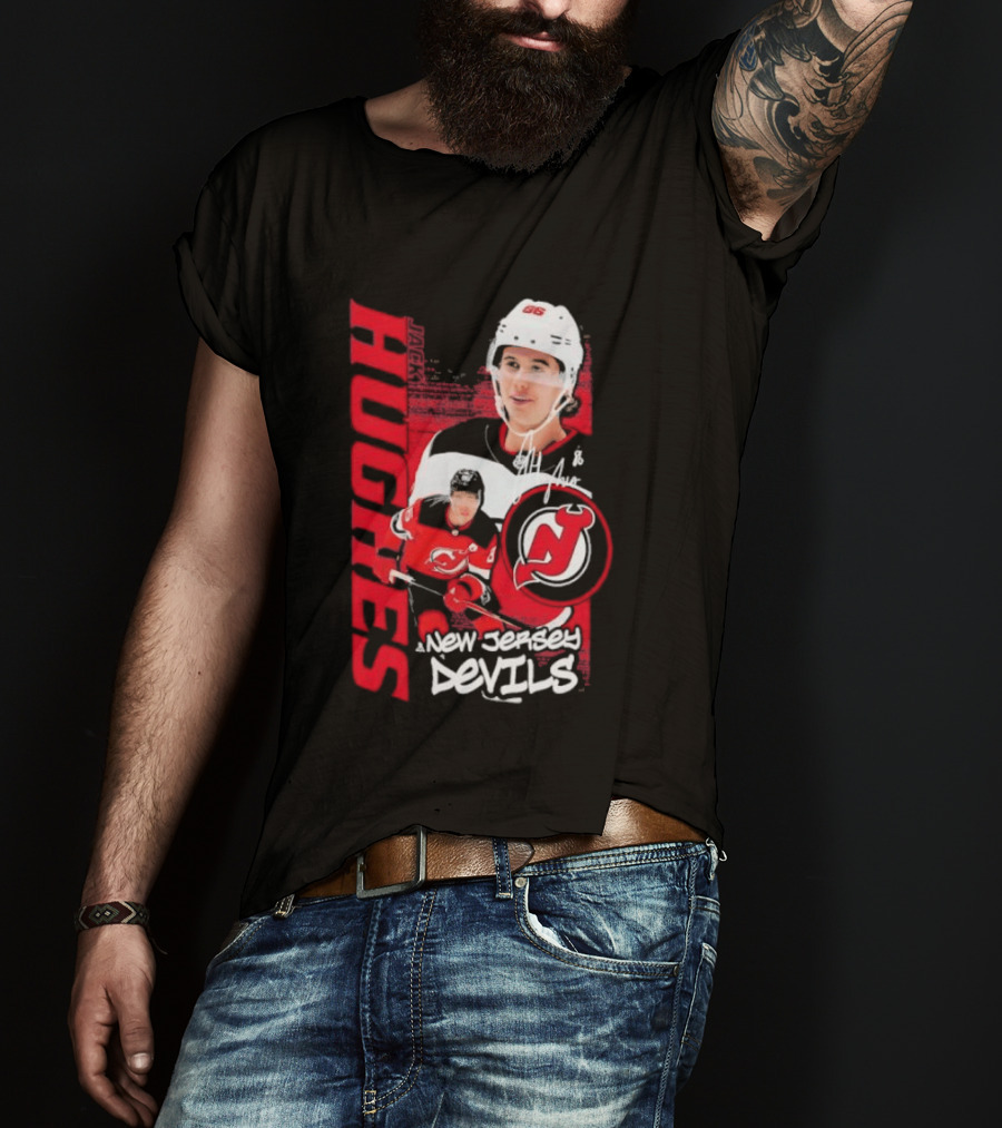 New Jersey Devils Jack Hughes Playmaker Hockey Legend T-Shirt
