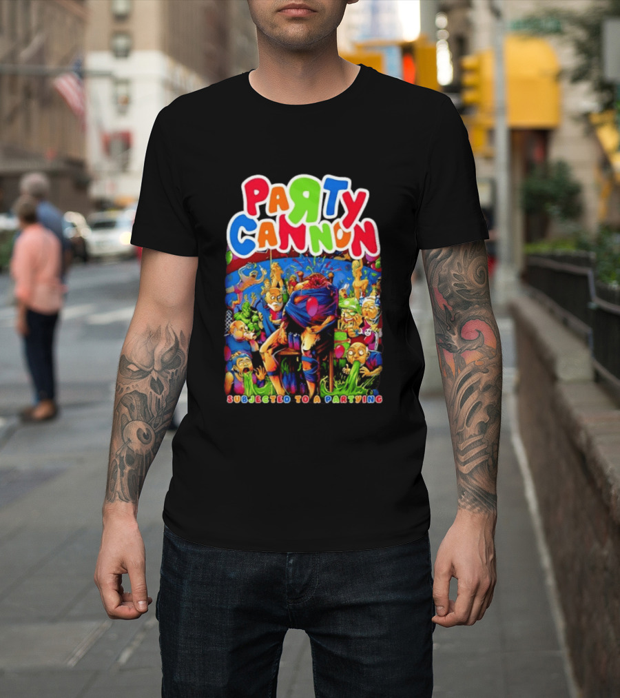 Party Cannon Subjected To A Partying Colorful Cartoon Chaos T-Shirt