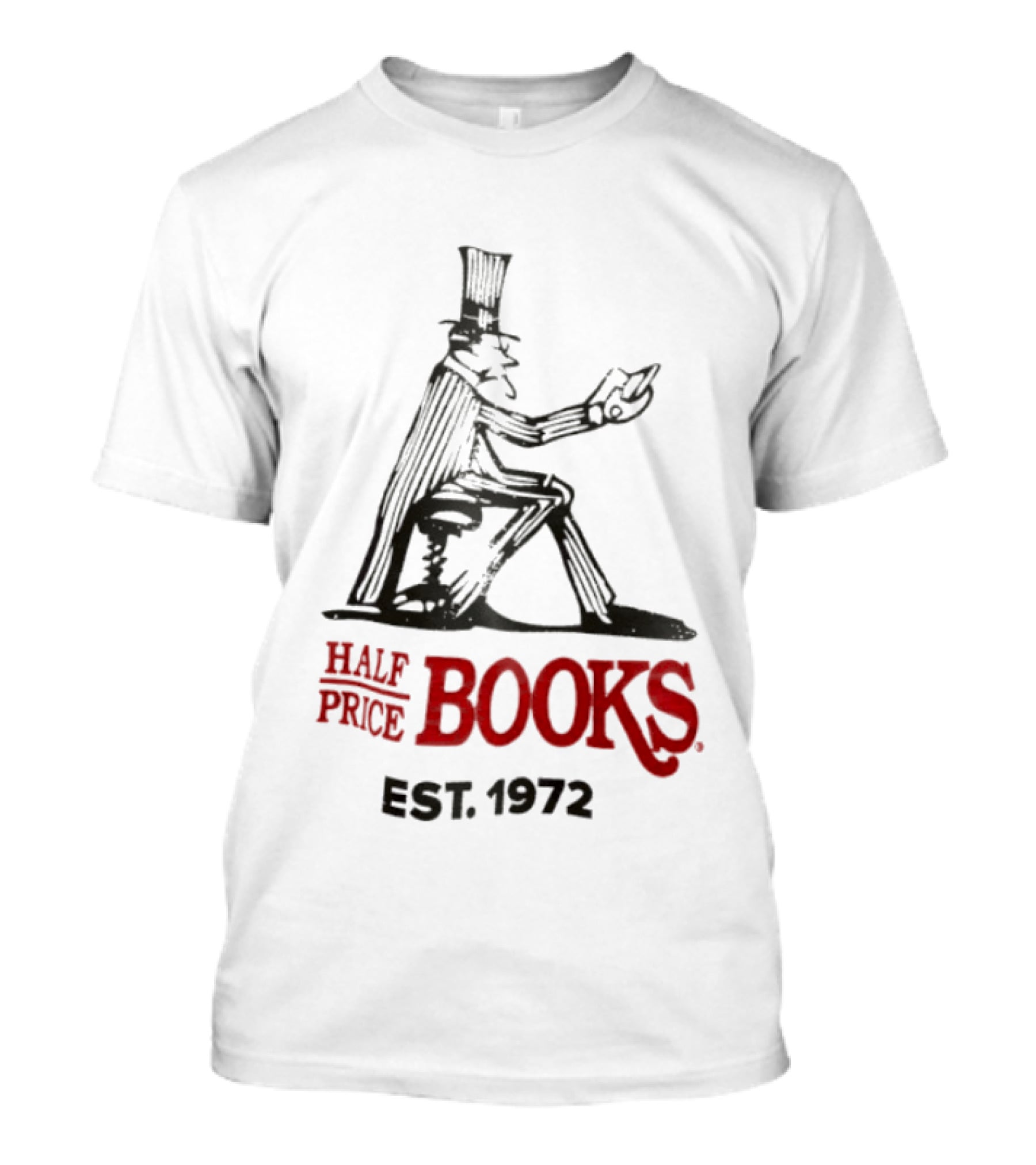 Half Price Books Est 1972 Vintage Gentleman Reading T-Shirt