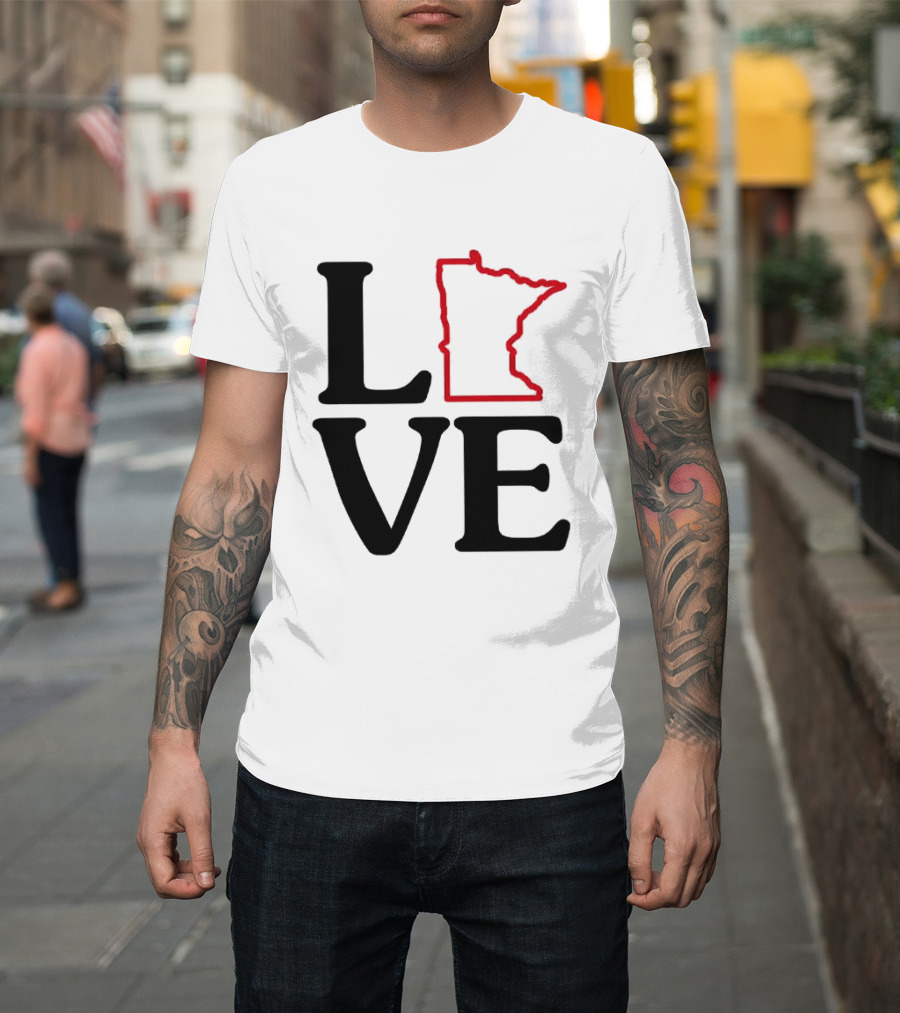 Love Minnesota State Map T-Shirt