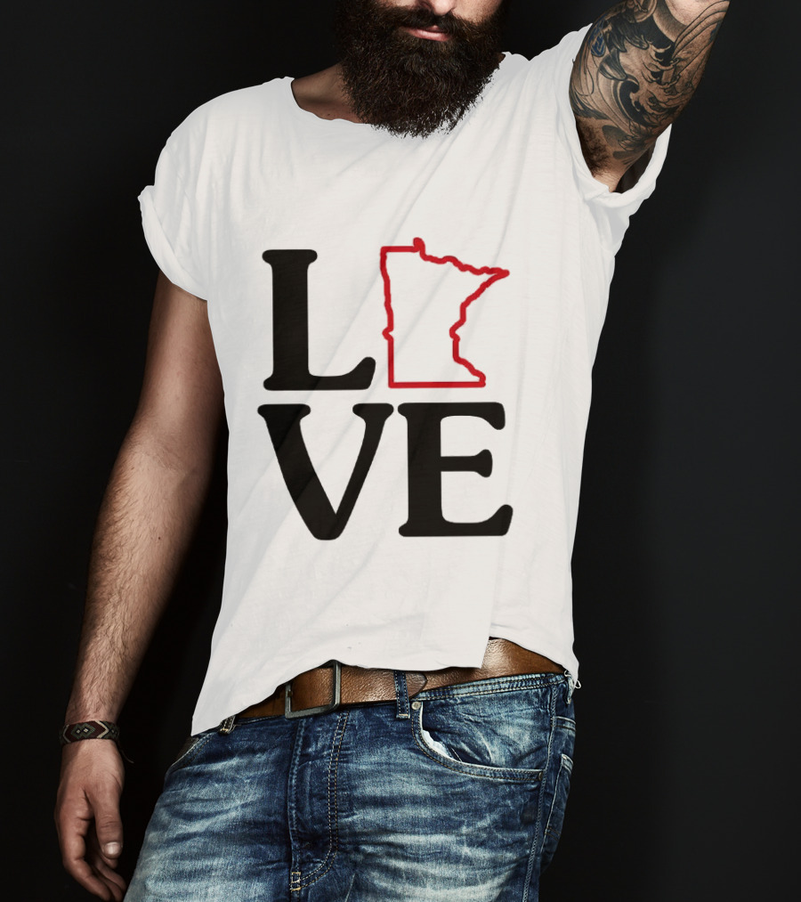 Love Minnesota State Map T-Shirt