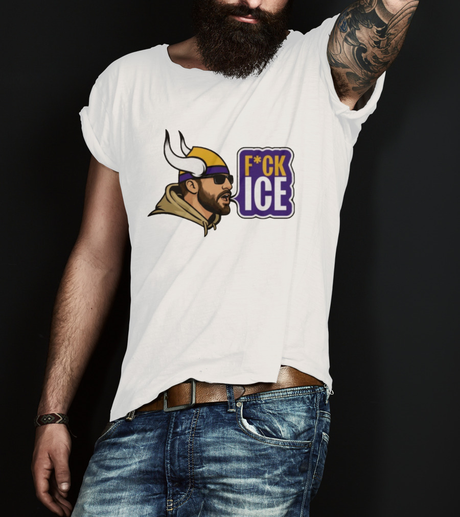 F*CK ICE Viking Horn Helmet Sunglasses T-Shirt
