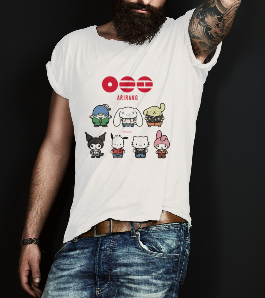 BTS Sanrio Collaboration Arirang Characters Collection Cute Cartoons T-Shirt