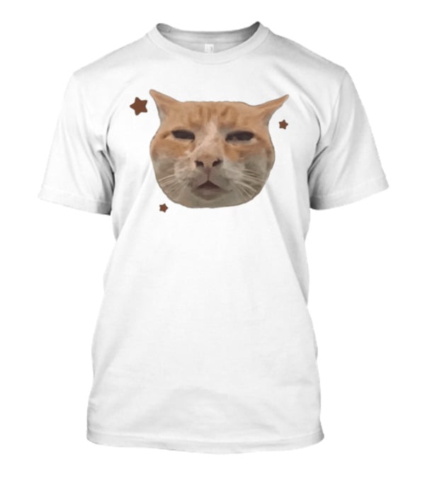 Huh Stoned Cat Meme Funny Feline Face Stars Comedy T-Shirt