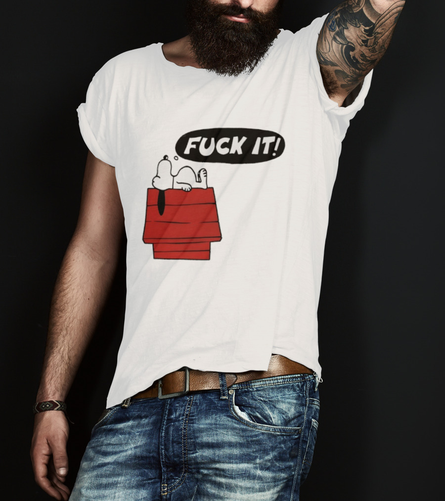 Snoopy Fuck It Relaxing On Doghouse Peanuts Humor T-Shirt