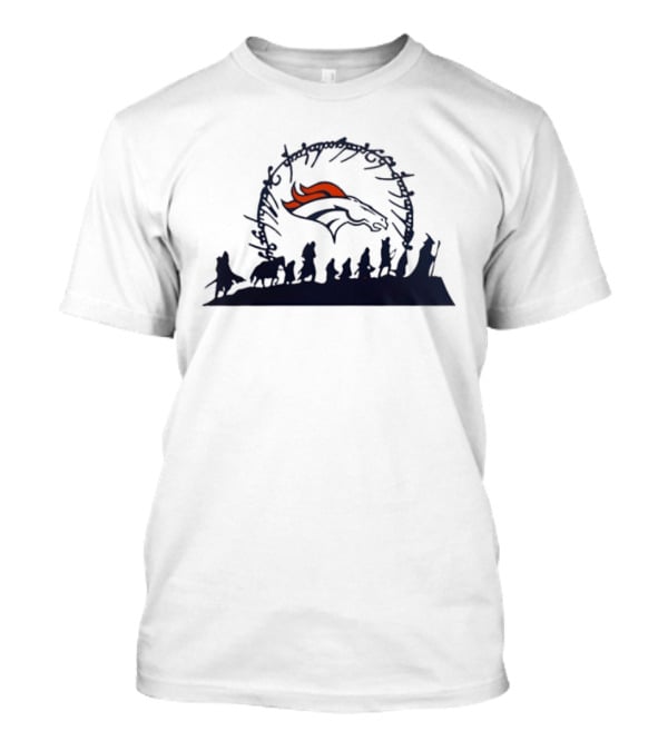 Riders Of Rohan Meet Denver Broncos Fellowship Middle Earth Meta T-Shirt