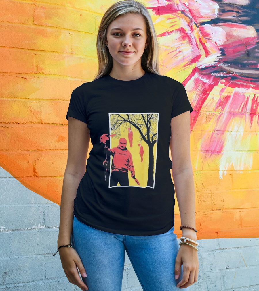 Glassjaw Save Plant A Tree Red Masked Figure With Hanging Figures And Tree T-Shirt