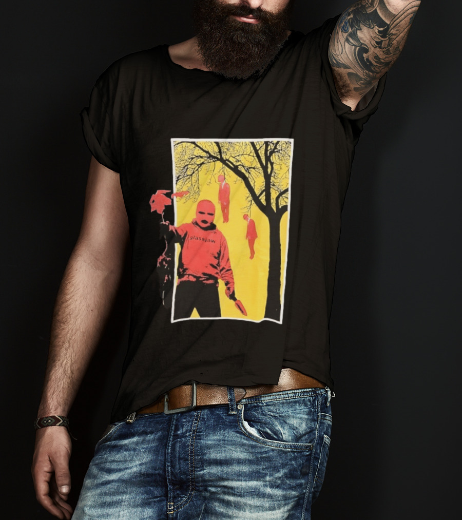 Glassjaw Save Plant A Tree Red Masked Figure With Hanging Figures And Tree T-Shirt