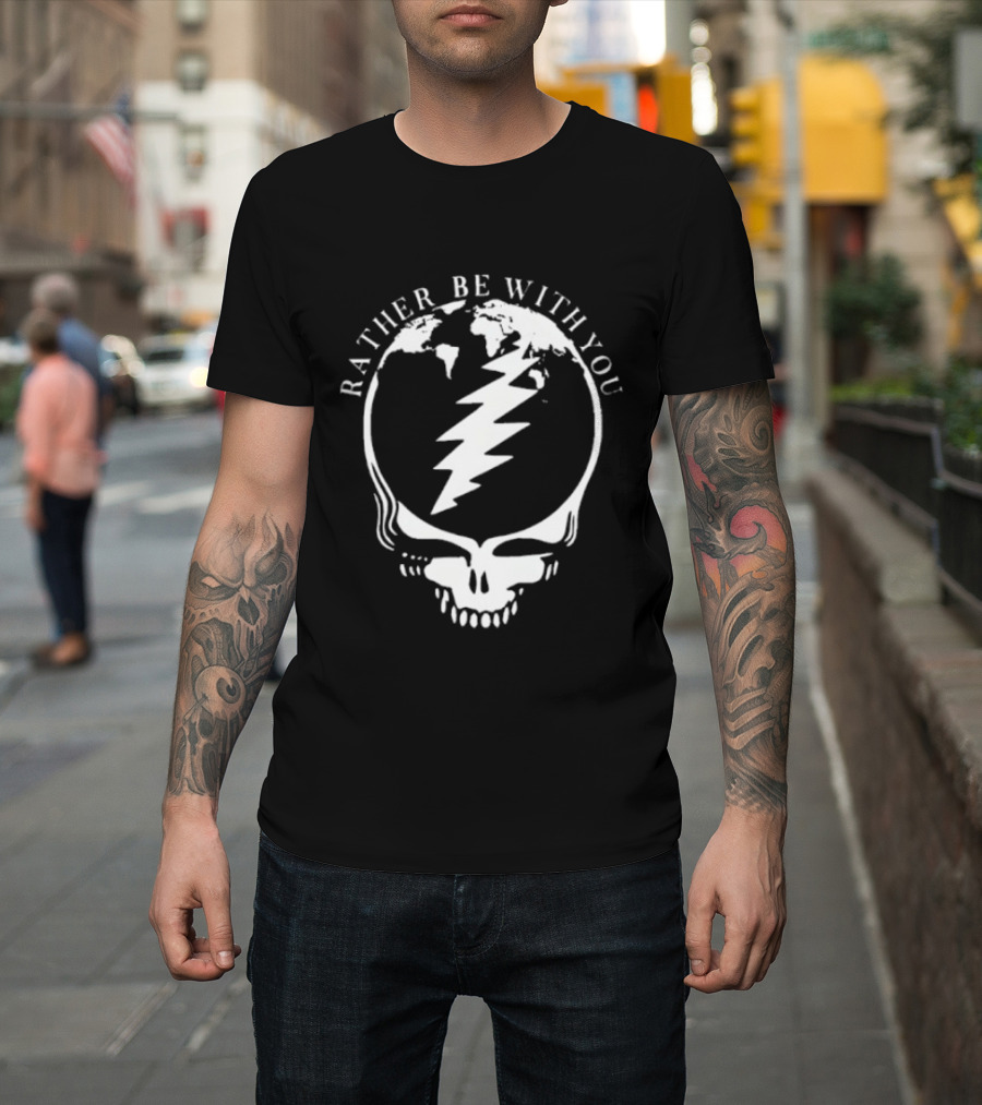 Grateful Dead Steal Your Face Rather Be With You Lightning Skull T-Shirt