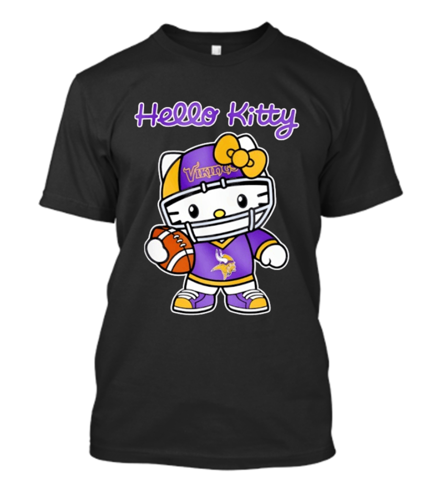 Hello Kitty Minnesota Vikings Football Fan Art Collaboration T-Shirt