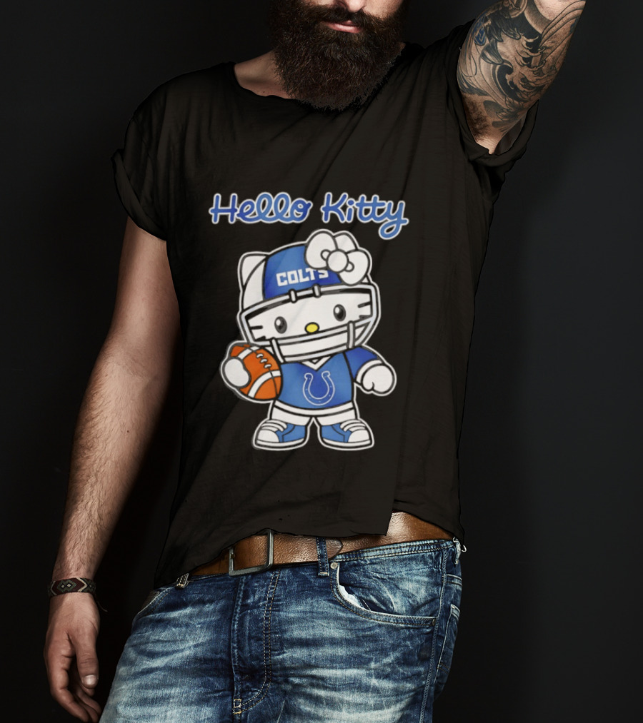 Hello Kitty Colts Football Team Helmet Collaboration T-Shirt