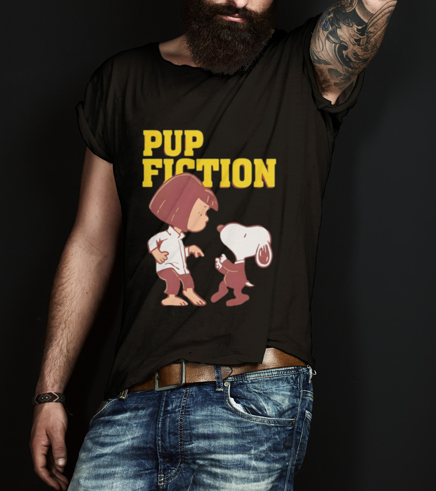 Lucy And Snoopy Pup Fiction Mashup Peanuts Characters T-Shirt