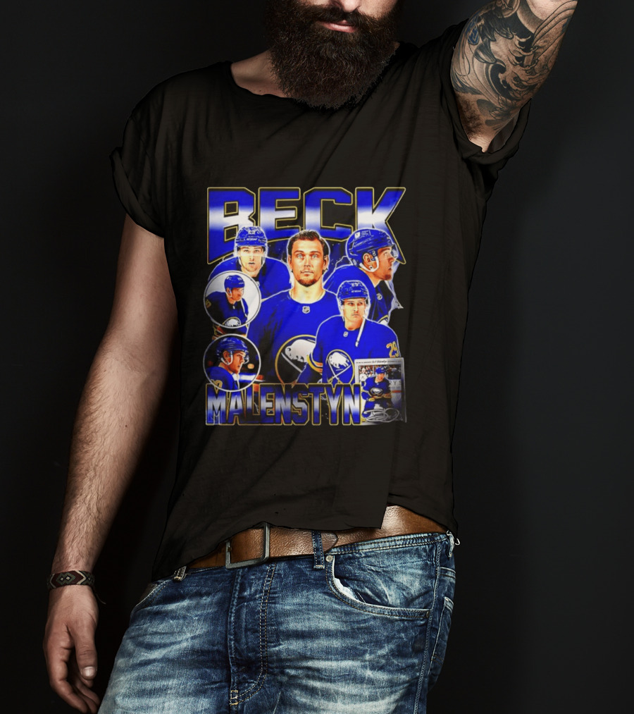 Beck Malenstyn Buffalo Sabres NHL Hockey Player Collage T-Shirt